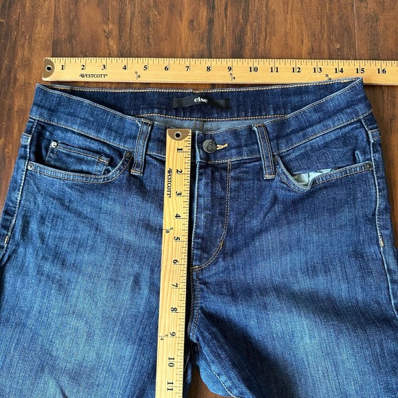 ELSE Mid-Rise Cropped Skinny Jeans in Blue - Picture 12 of 14